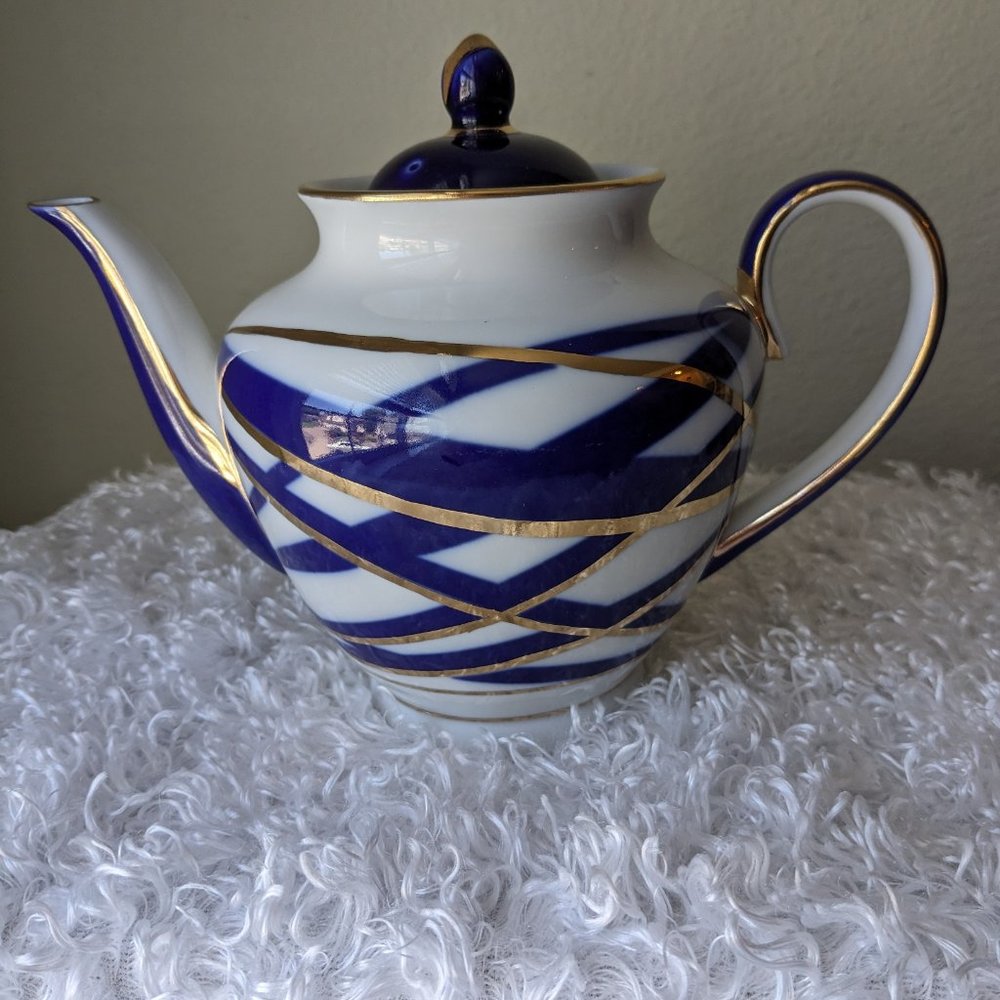 Imperial Porcelain Kell, Cocoon Teapot 3 Cup - First Quality Cobalt Unused